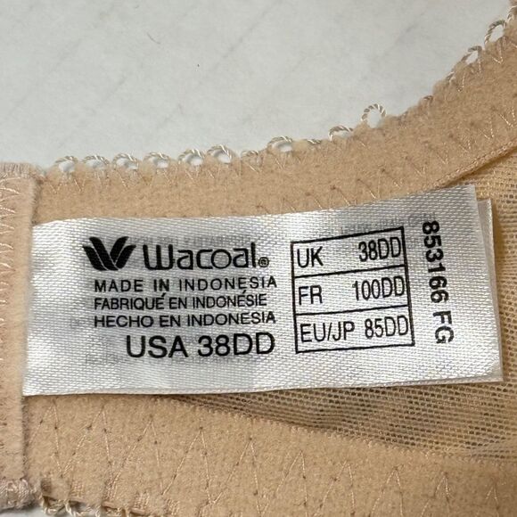 Wacoal Bra 38DD All Dressed Up Contour Underwire Seamless Bra Black 853166 Beige - Picture 9 of 10